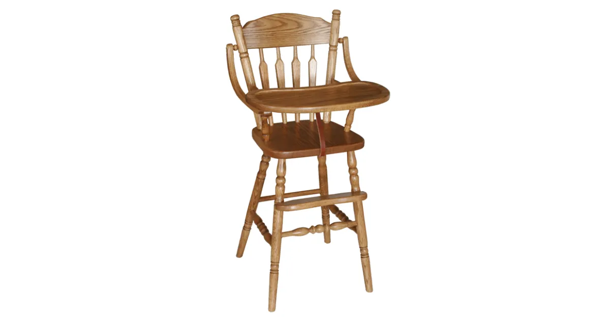 Post Plain Flip Up & Slide Tray High Chair Amish Furniture Factory